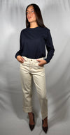 Pantalone denim con risvolto - Philia Loft
