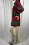 Abito con Maxi polo a righe e pizzo Bordeaux/militare - UAC0045 Vicolo