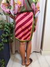 Gonna mini pareo rigata Rosso-FuxiaGVS-Q271