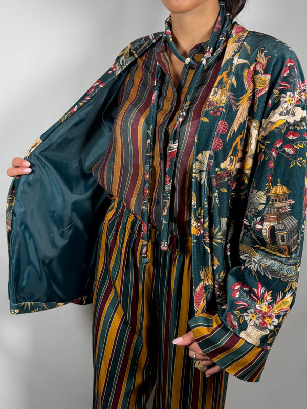 Kimono Nomad ciniglia “Cina” ottanio- HaveOne