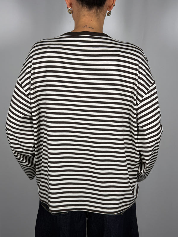T-shirt scatoletta a righe- Vicolo UAC0140
