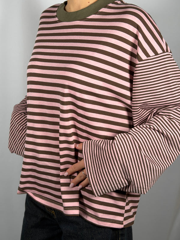 T-Shirt a righe manica a campana - HaveOne