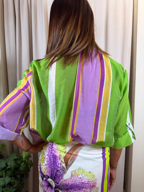 Camicia rigata Viola / Lime Art CVS-Q504 (Copia)