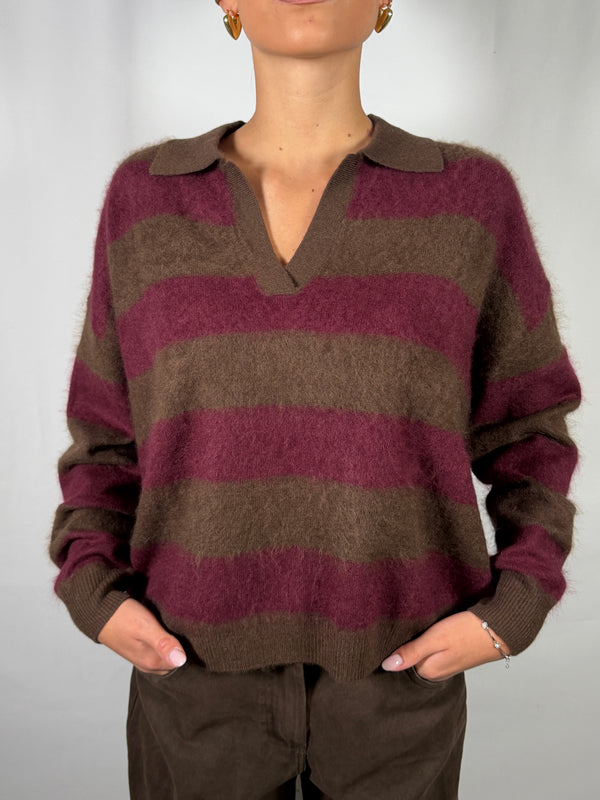Maglione con righe e colletto - vicolo