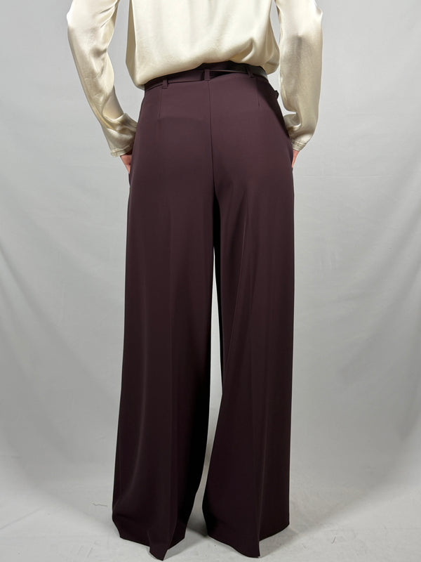 Pantalone palazzo con cintura Bordeaux- Imperial P7J7MHXC