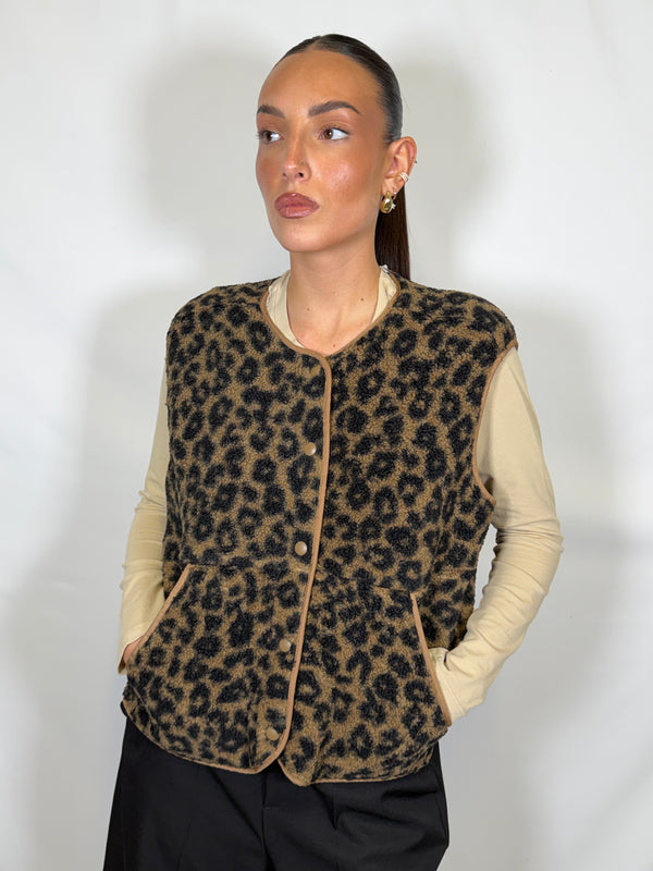 Gilet Vera Teddy Maculato- JJXX