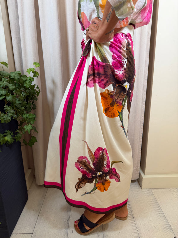 Gonna pareo lunga Orchidea Fuxia GVS-Q281