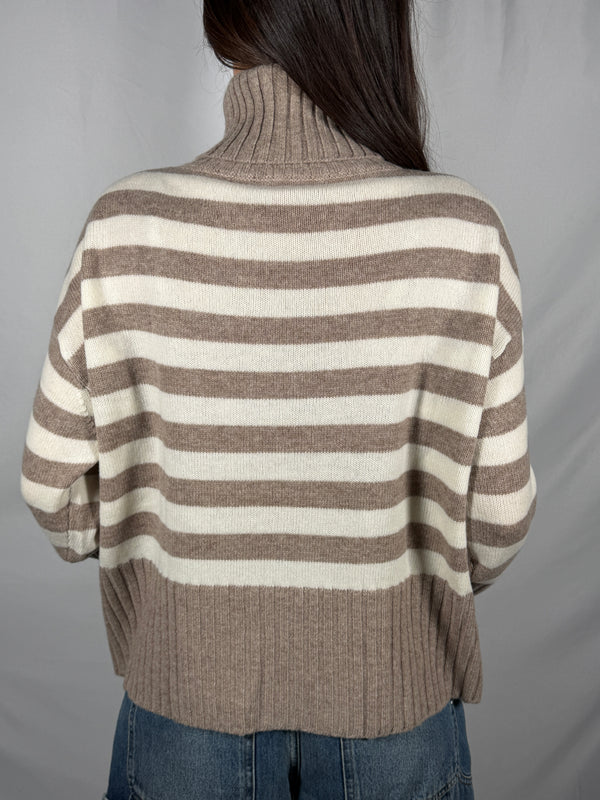 Maglione collo altoa righe - Tensione In WL721
