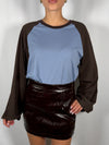 T-shirt a manica lungabicolor - Vicolo