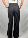 Pantalone palazzo con rovescia gessato blu - Vicolo
