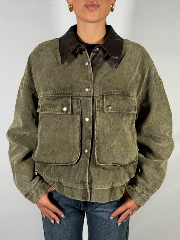 Bomber colletto ecopelle - You Decide