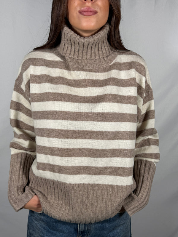 Maglione collo altoa righe - Tensione In WL721