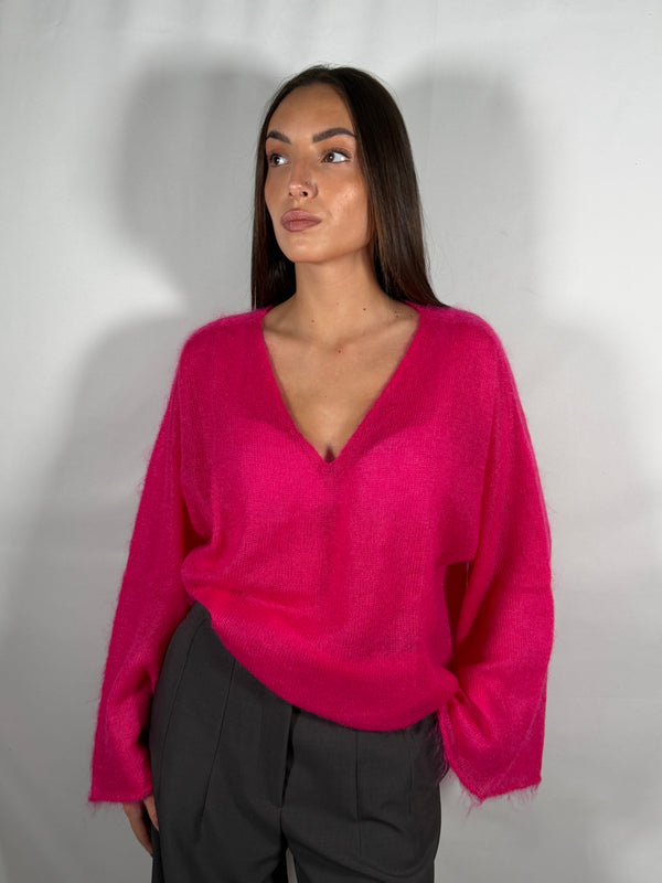 Maglia Mohair over scollo a V- Vicolo 7AC7082
