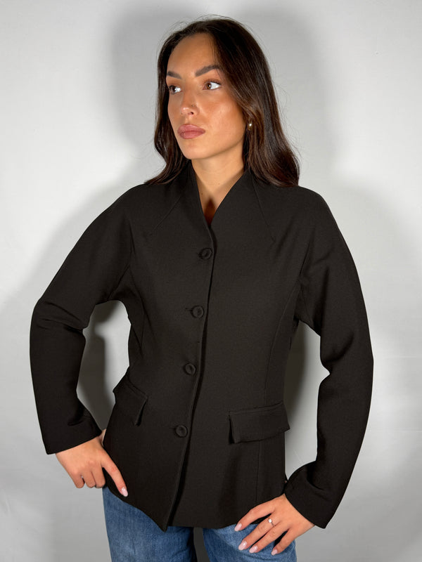 Giacca Nera collo Sciancrato - Philia Loft