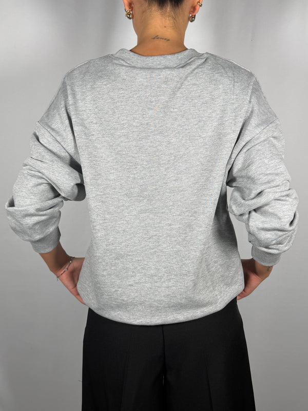 Felpa con stampa Polo Grigia - HaveOne