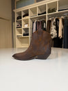 Texano marrone in camoscio