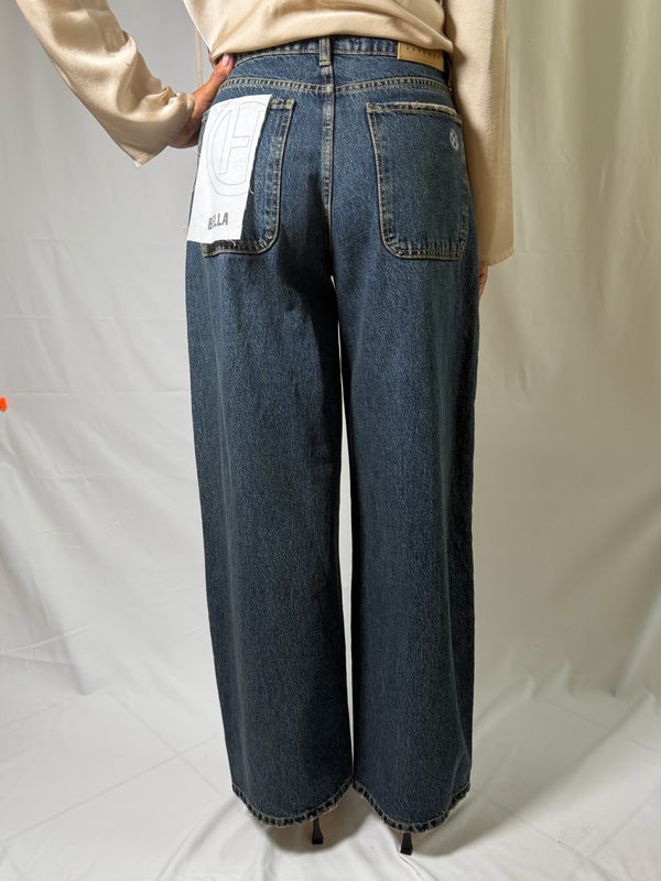 Jeans bella denim chiaro cuciture camel - Haveone PLS-R102