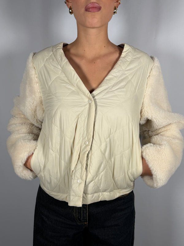 Giacca teddy corta Panna - HaveOne
