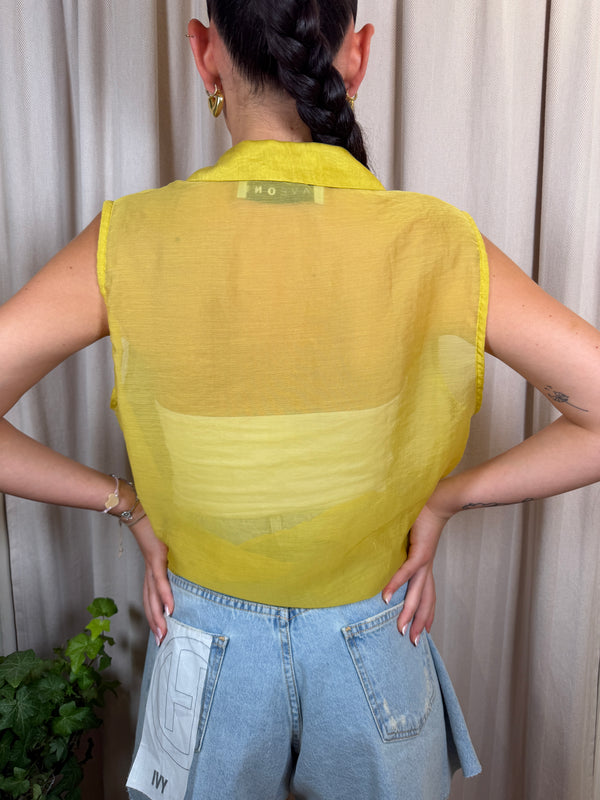 Camicia smanicata con nodo in vita Art CMA-Q509