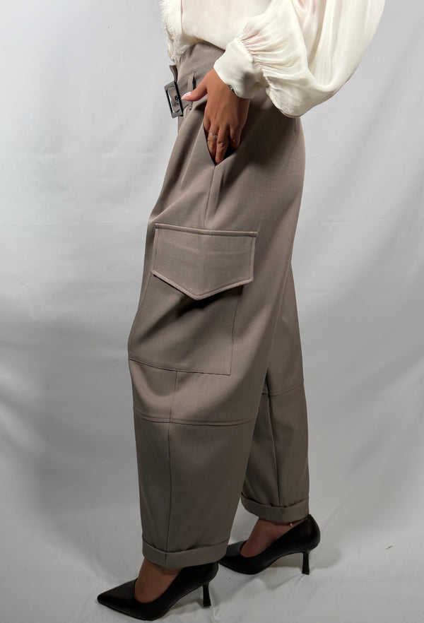 Pantaloni tasconi Tortora - Haveone PMN-R015