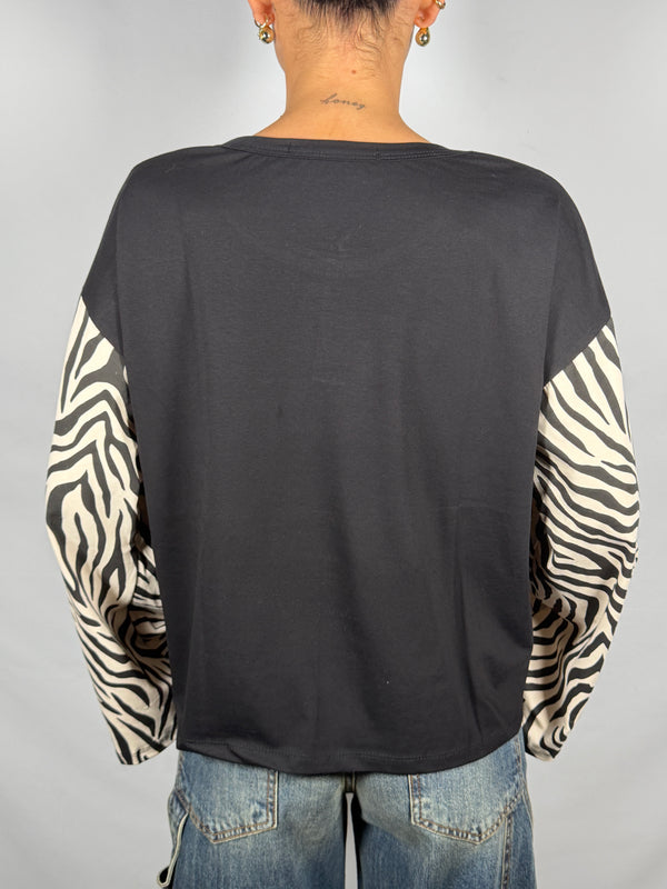 T-Shirt manica lunga zebrata - HaveOne