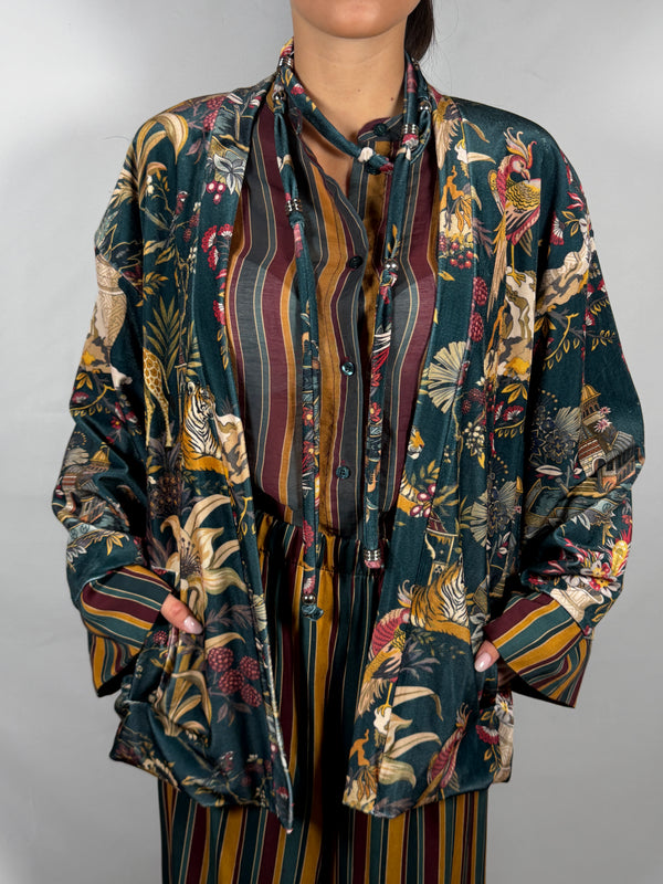 Kimono Nomad ciniglia “Cina” ottanio- HaveOne