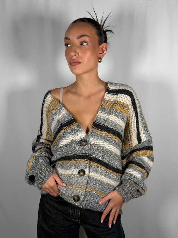 Maglione multicolor a righe - HaveOne