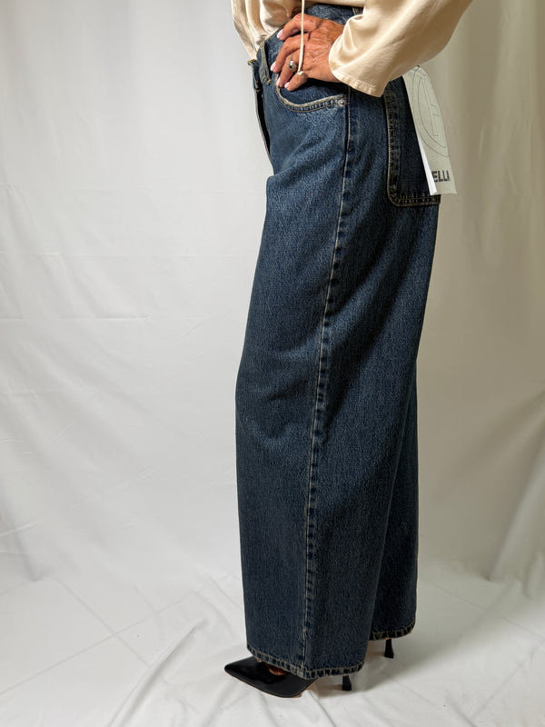 Jeans bella denim chiaro cuciture camel - Haveone PLS-R102
