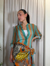 Camicia riga Tabacco/Turchese CVS-Q422