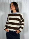 Pull paricollo a righe Marrone/Panna - MIT-R131 Vicolo