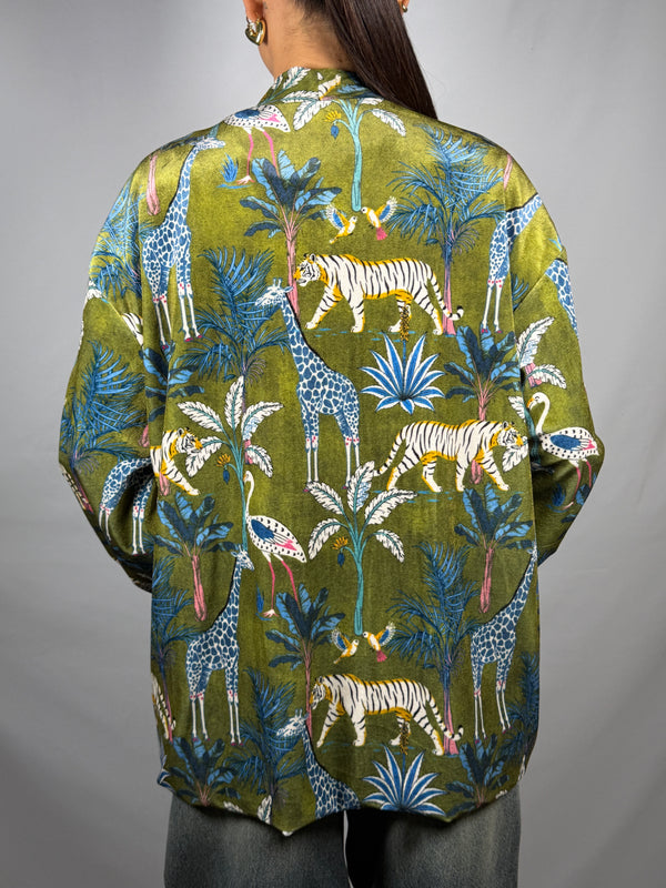 Kimono ciniglia Nomad jungle verde - HaveOne