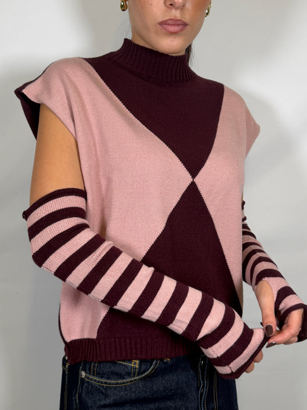 Maglia lupetto smanicato con manicotti- HaveOne