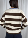 Pull paricollo a righe Marrone/Panna - MIT-R131 Vicolo