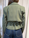 Giacca gessata con arriccio e pach ART 38763