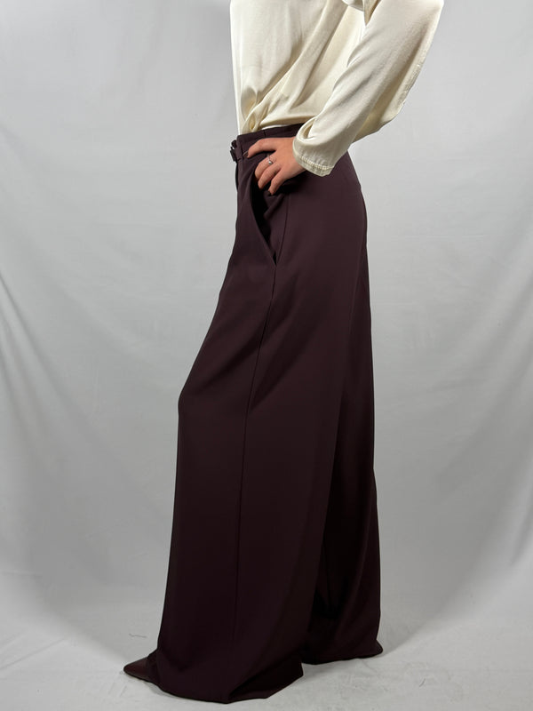 Pantalone palazzo con cintura Bordeaux- Imperial P7J7MHXC
