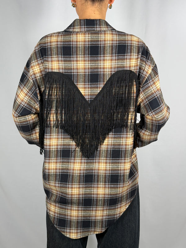 Camicia Check con frange Nero/ Moro - Tensione In