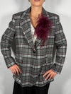 Giacca tartan grigio con spilla -Tensione In