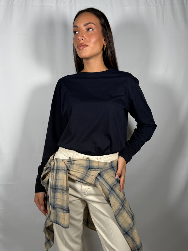 Camicia check beige e blu - TAC0950 Vicolo