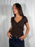 T-shirt scollo a V serafino Fondente - UAC0046 Vicolo