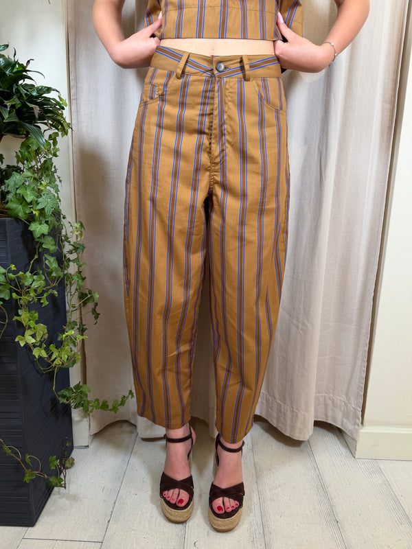 Pantalone gessato tabacco 39499