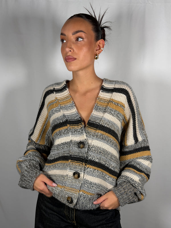 Maglione multicolor a righe - HaveOne