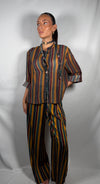 Pantalone Nomad righe ottanio bordeaux e ocra-PVS-R235 Haveone