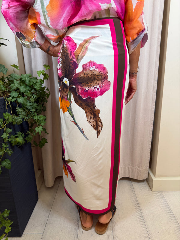 Gonna pareo lunga Orchidea Fuxia GVS-Q281