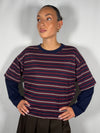 T-Shirt rigata manica a contrasto - HaveOne