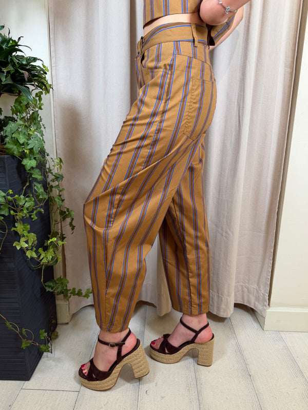 Pantalone gessato tabacco 39499