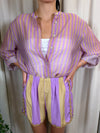 Camicia riga Lilla/Beige Art CVS-Q423