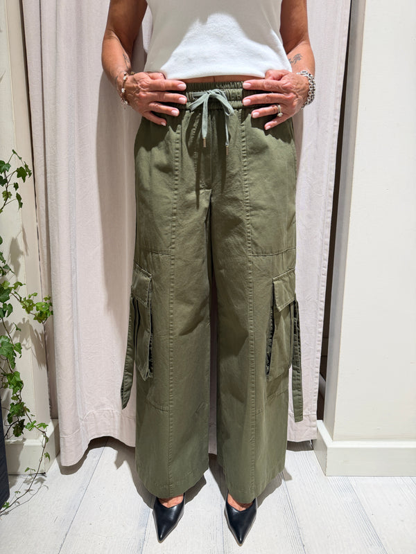 Pantalone cargo in cotone Verde Militare ART HM345