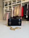 Borsa elegante nera con catena Dorata - Trendy