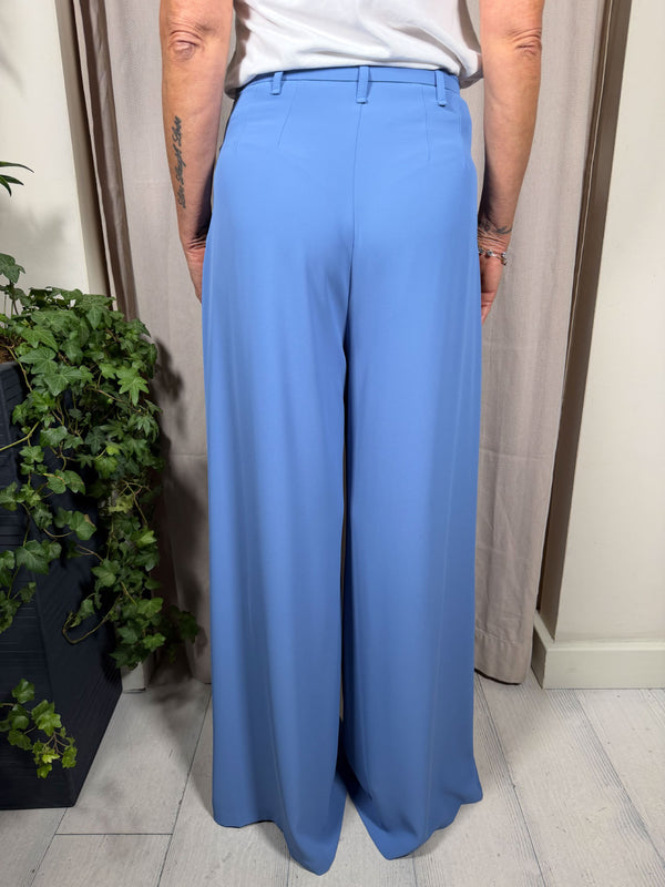 Pantalone palazzo a vita alta ceruleo Imperial