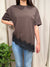 T-shirt asimmetrica con pizzo